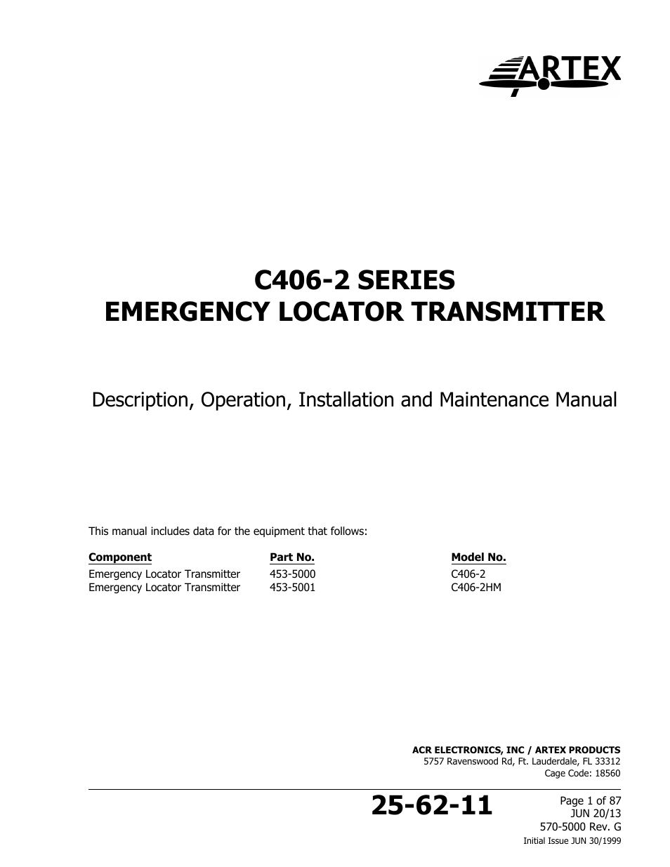 ACR&Artex C406-2 HM User Manual | 87 pages