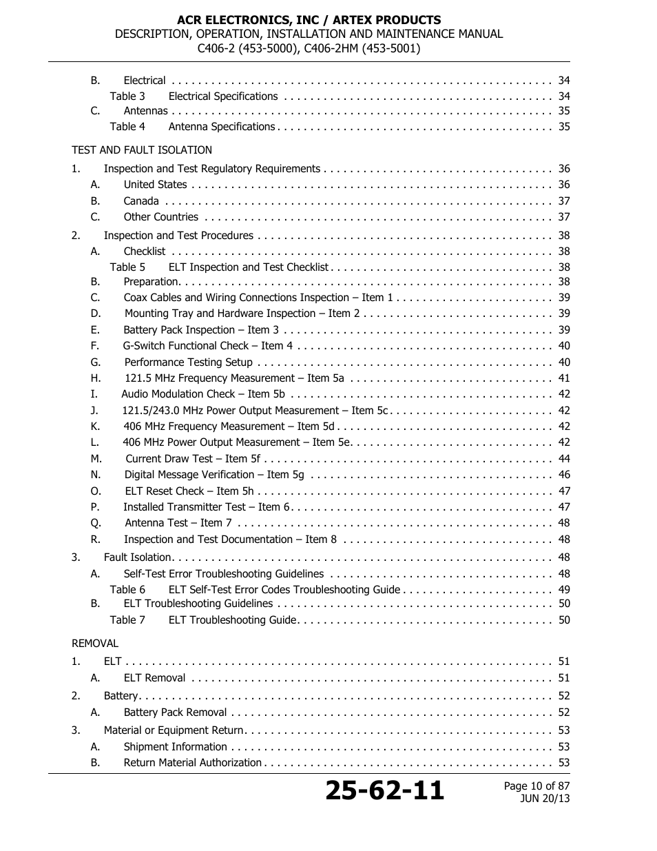 ACR&Artex C406-2 HM User Manual | Page 10 / 87