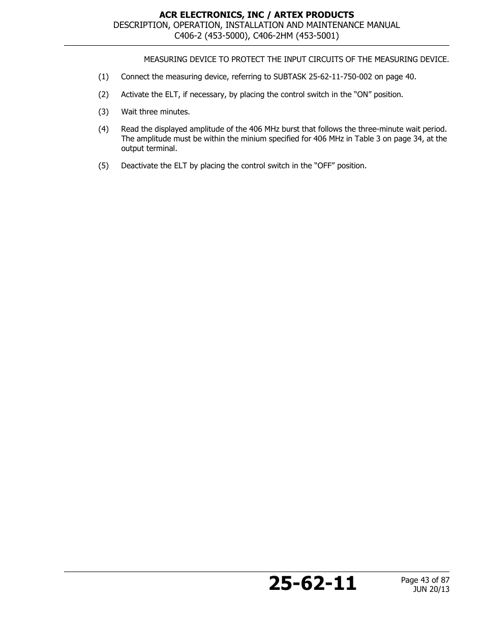 ACR&Artex C406-2 HM User Manual | Page 43 / 87