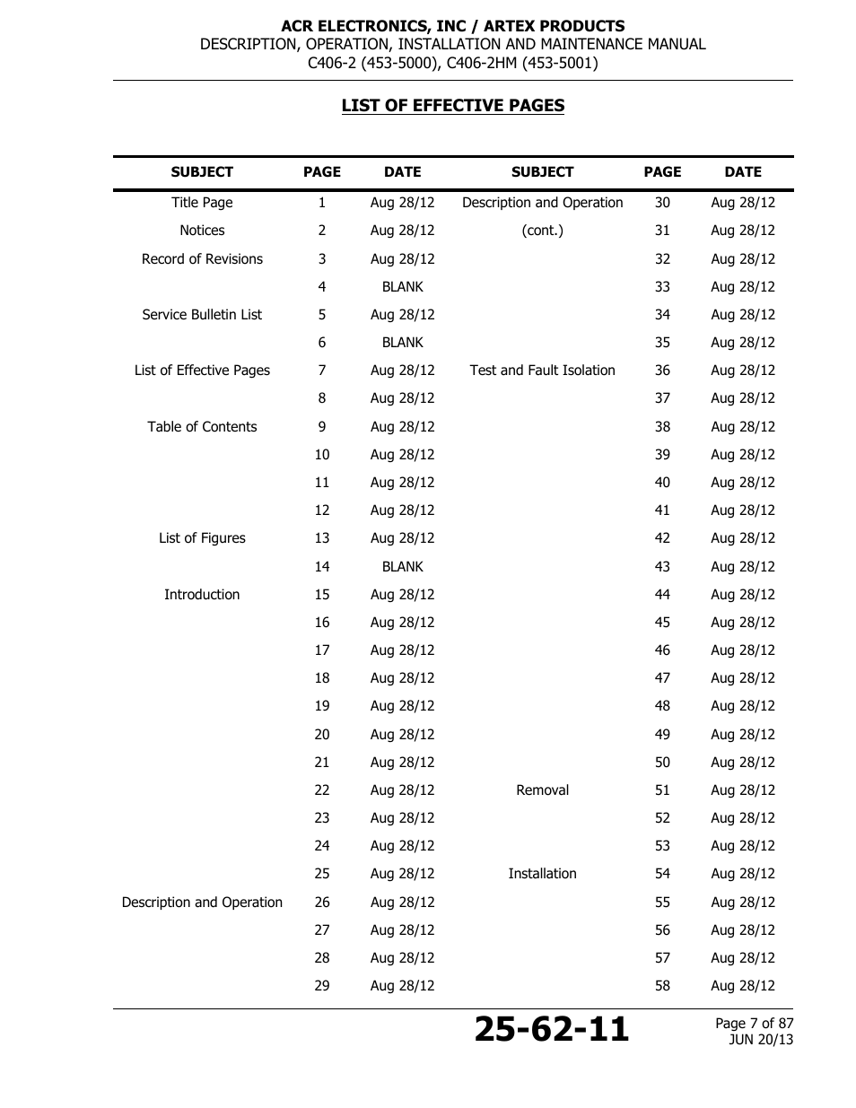 ACR&Artex C406-2 HM User Manual | Page 7 / 87