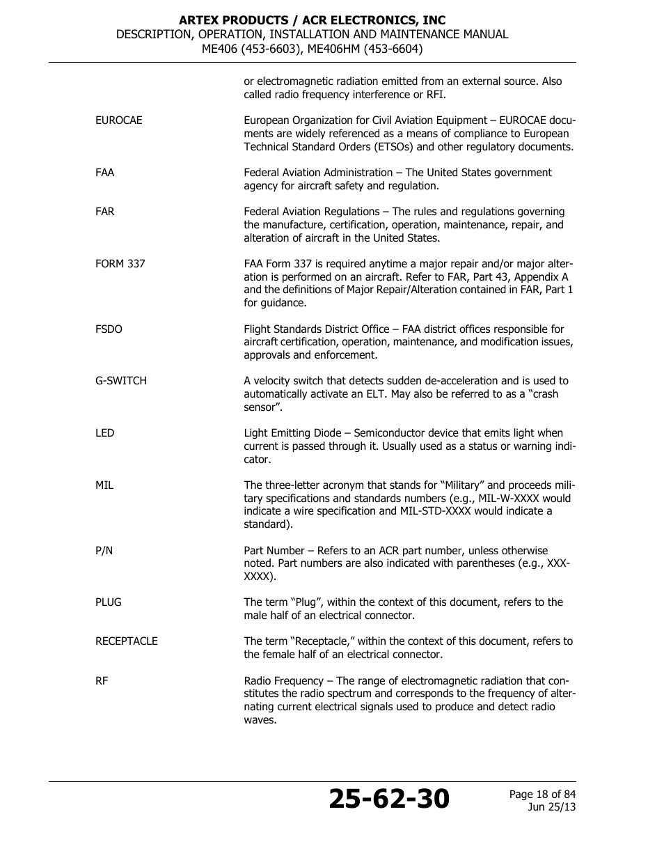 ACR&Artex ME406 HM User Manual | Page 18 / 84