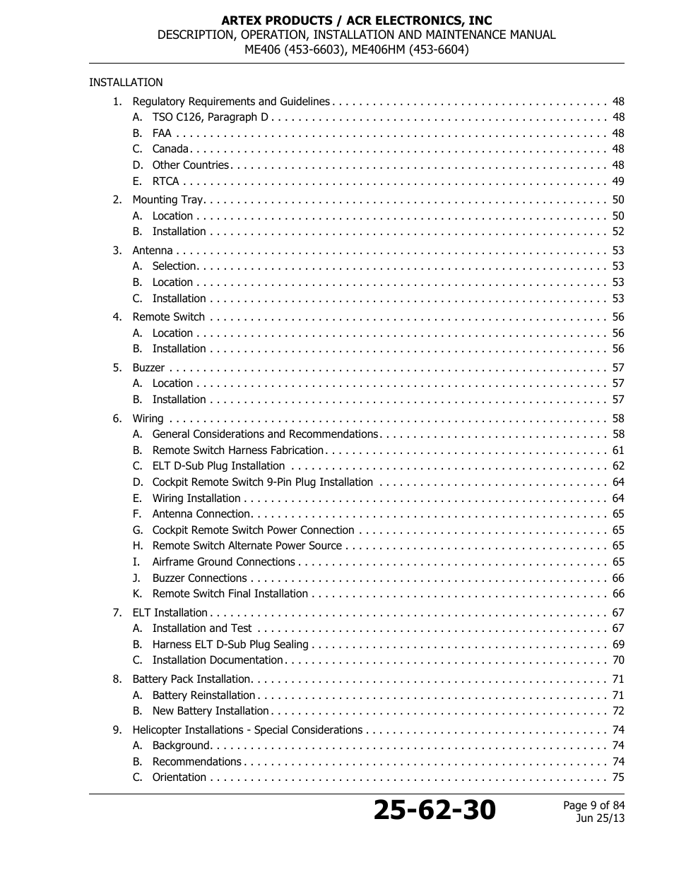 ACR&Artex ME406 HM User Manual | Page 9 / 84