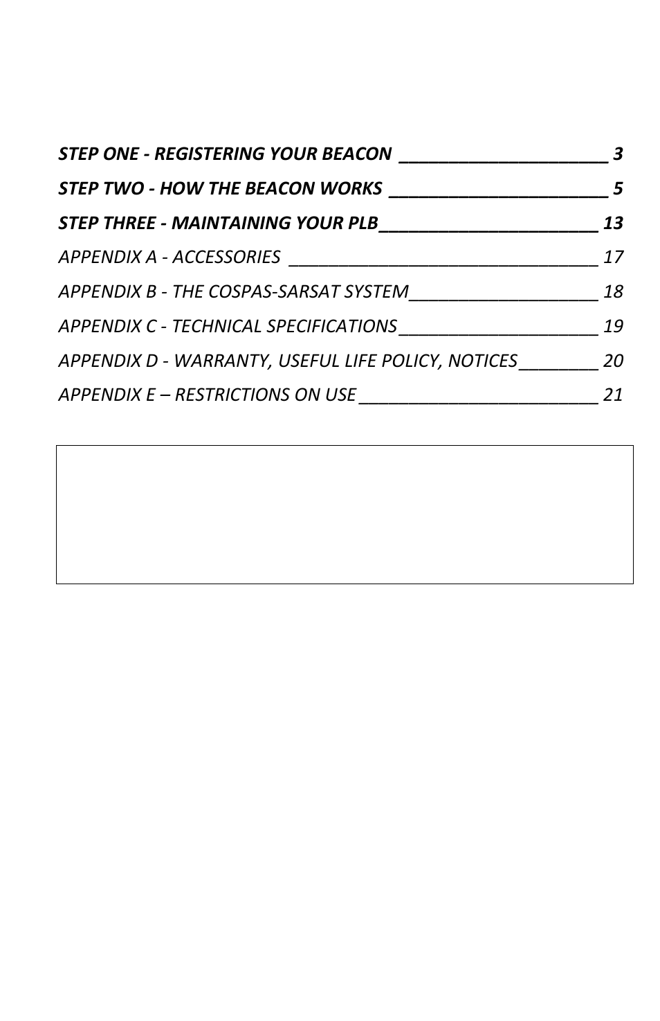 ACR&Artex SARLink PLB User Manual | Page 3 / 22