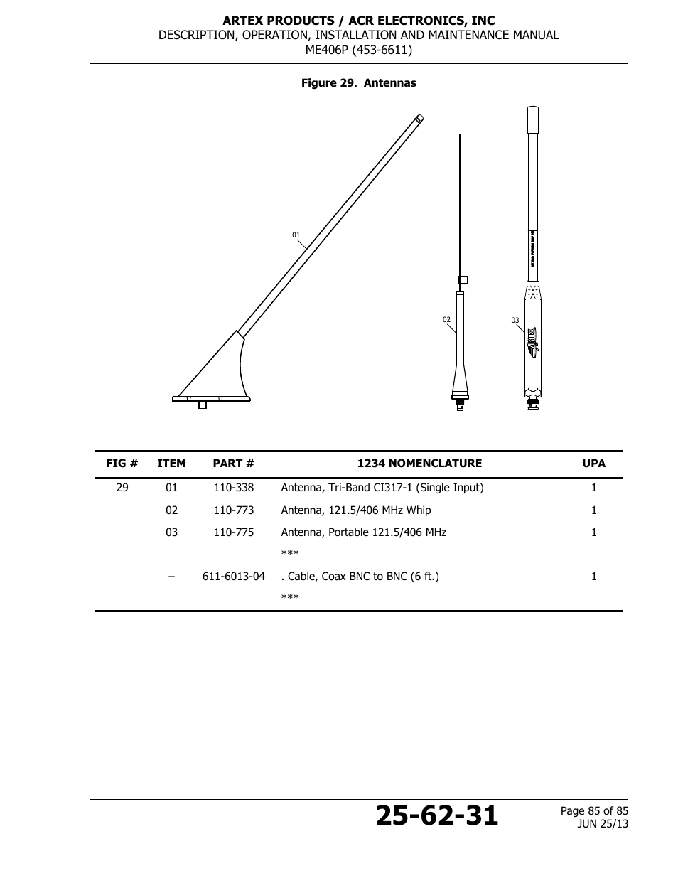 Figure 29. antennas | ACR&Artex ME406 Portable ELT User Manual | Page 85 / 85