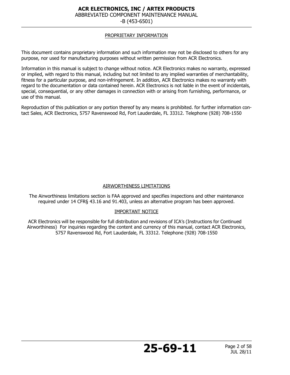 ACR&Artex ELT to Nav Interface Boeing User Manual | Page 2 / 58