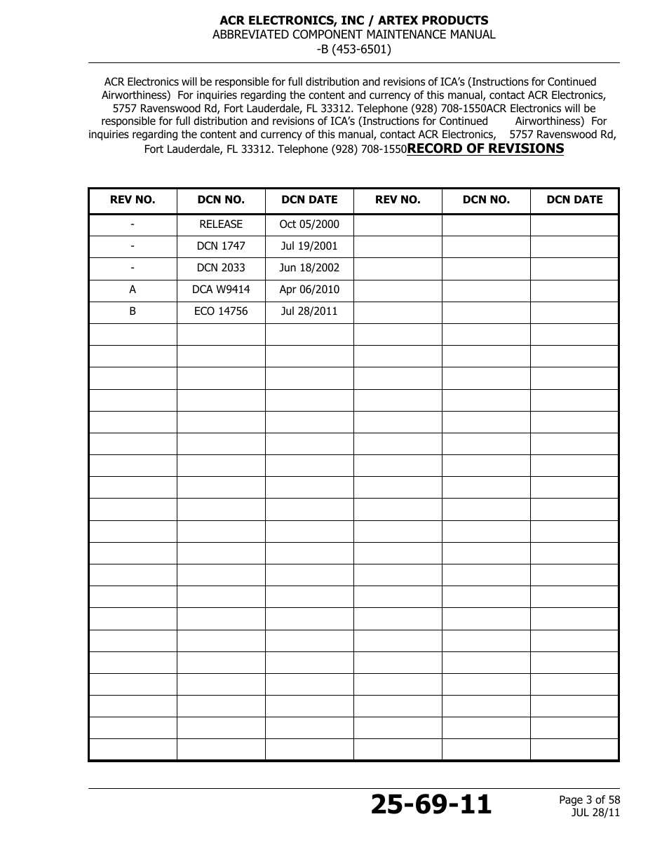 ACR&Artex ELT to Nav Interface Boeing User Manual | Page 3 / 58