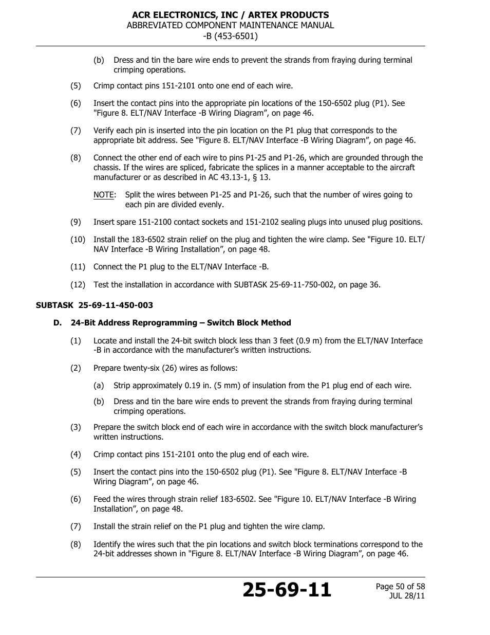 ACR&Artex ELT to Nav Interface Boeing User Manual | Page 50 / 58