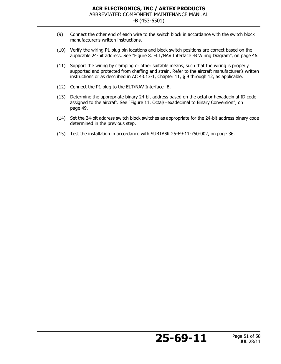 ACR&Artex ELT to Nav Interface Boeing User Manual | Page 51 / 58