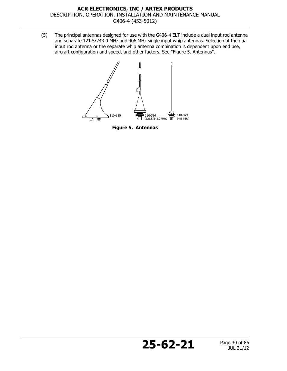 Figure 5. antennas | ACR&Artex G406-4 ELT User Manual | Page 30 / 86