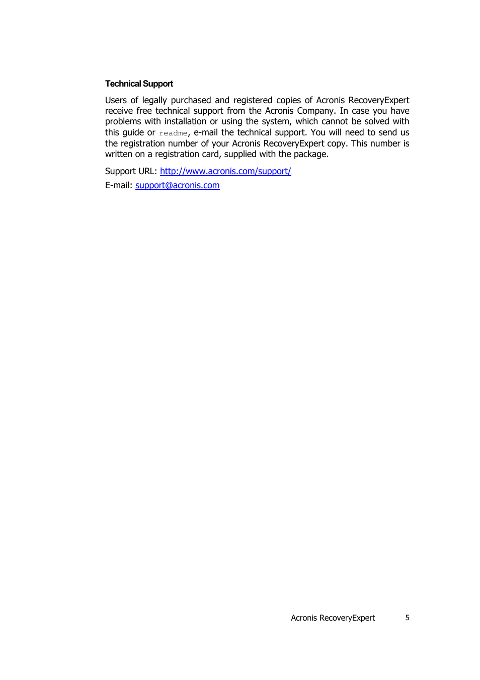 Acronis Recovery Expert User Manual | Page 5 / 20