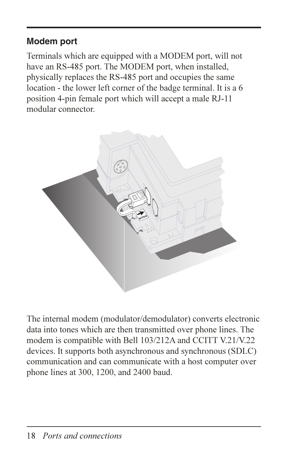 Ports and connections | Acroprint Data Collection Terminal (ADCT) User Manual | Page 18 / 28