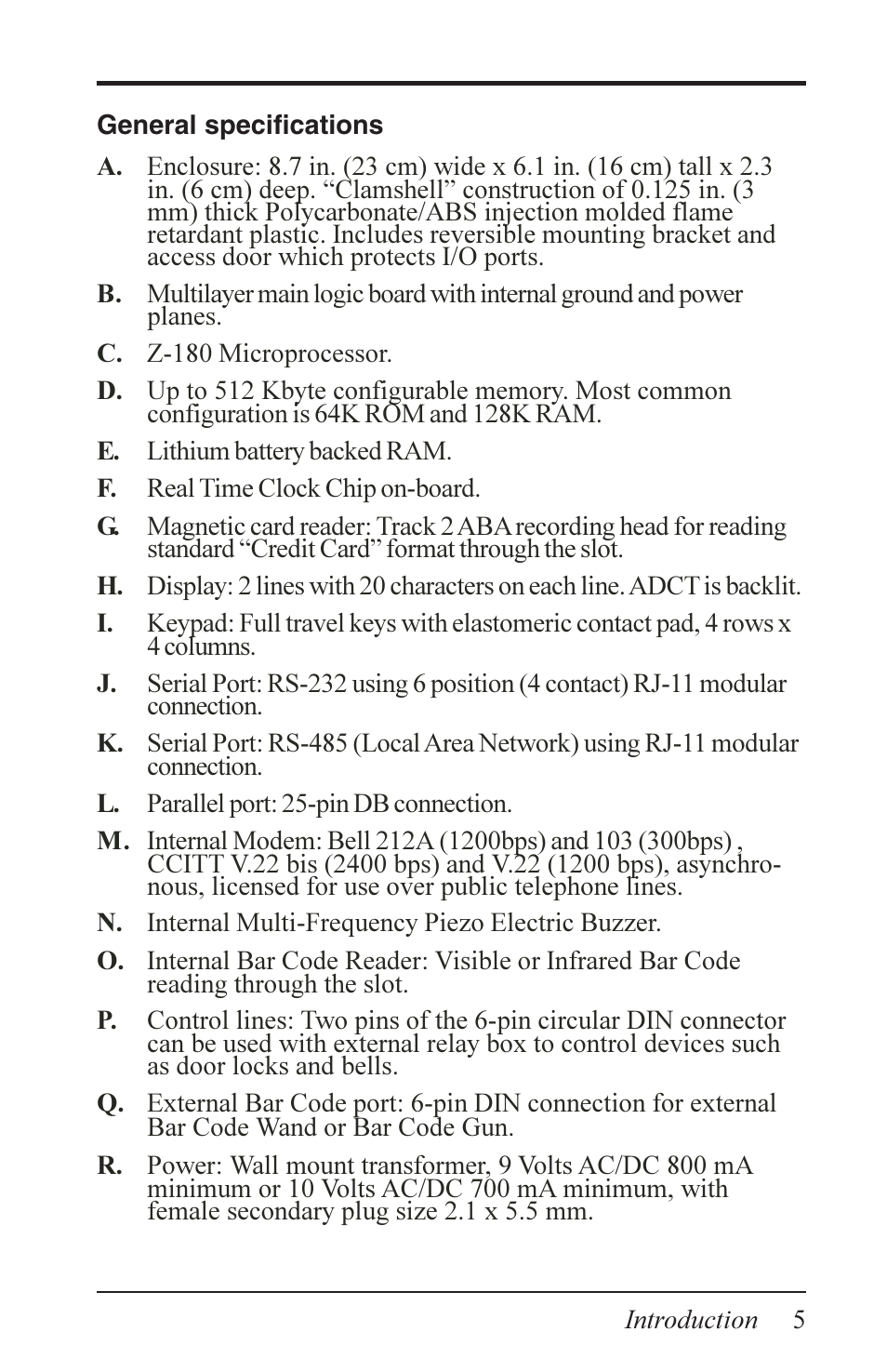 Acroprint Data Collection Terminal (ADCT) User Manual | Page 5 / 28