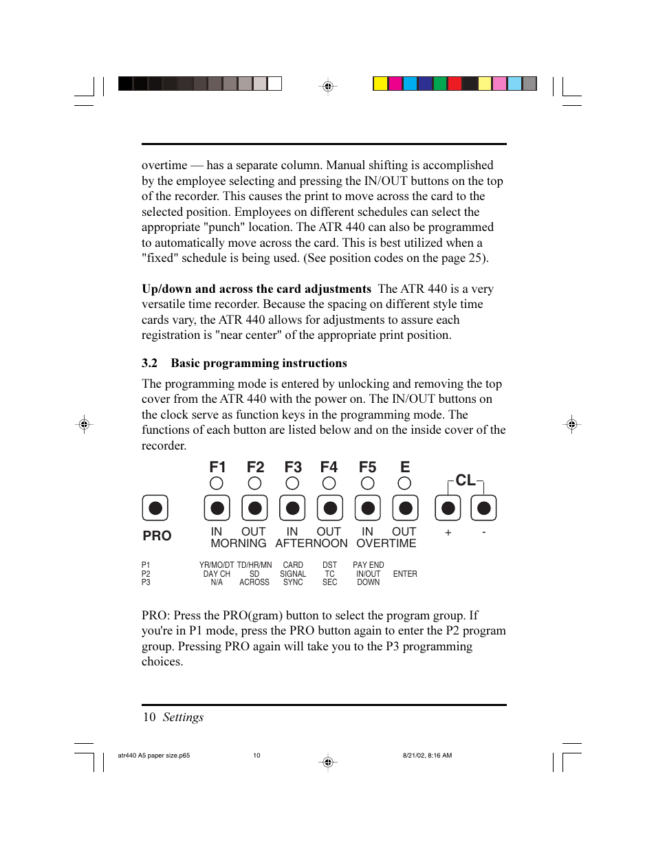 Acroprint ATR440 Payroll Recorder User Manual | Page 10 / 36