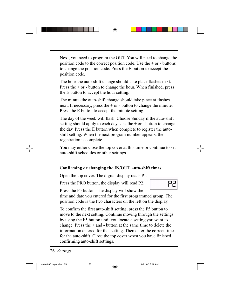 Acroprint ATR440 Payroll Recorder User Manual | Page 26 / 36