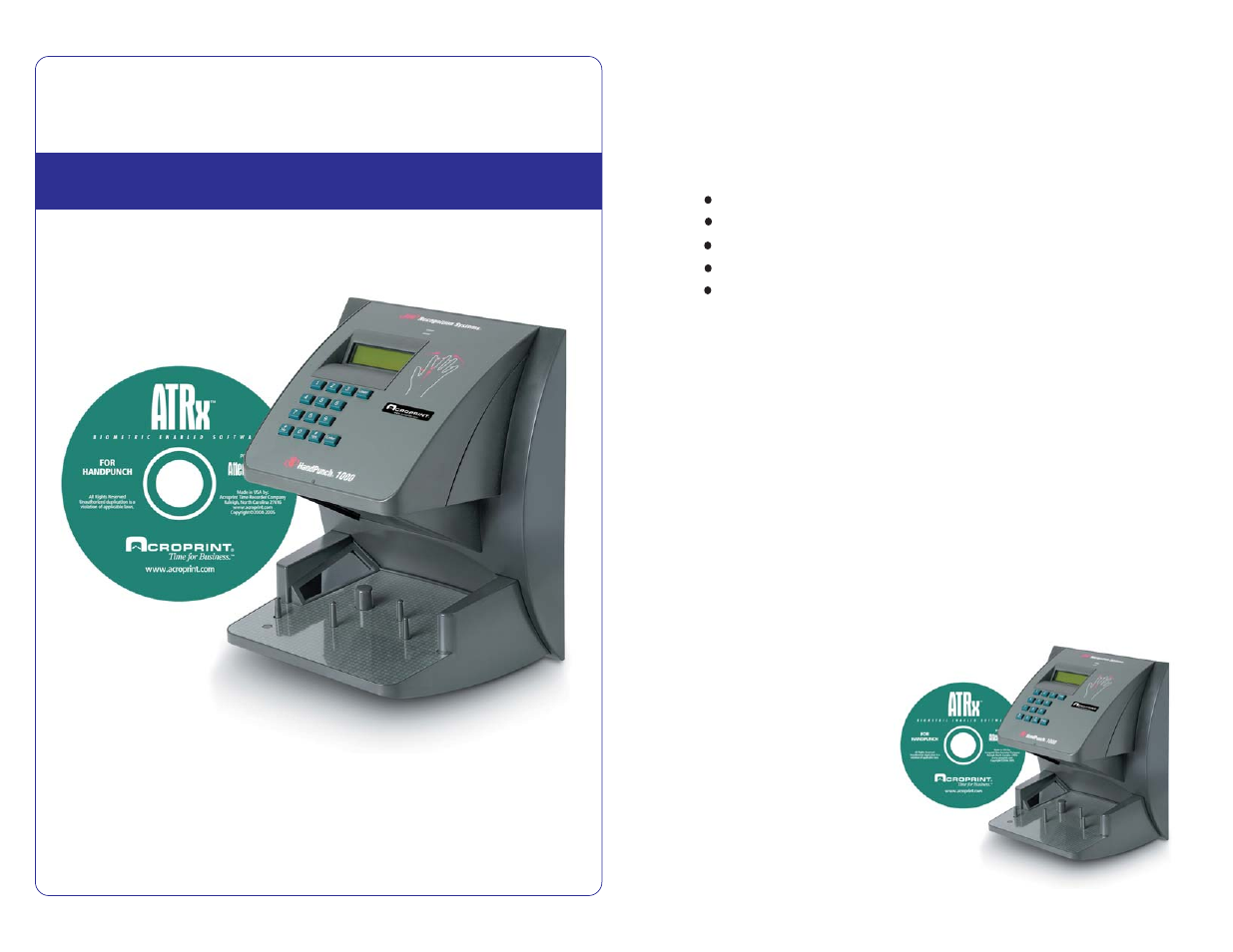 Acroprint ATRx Biometric 1000 User Manual | 6 pages