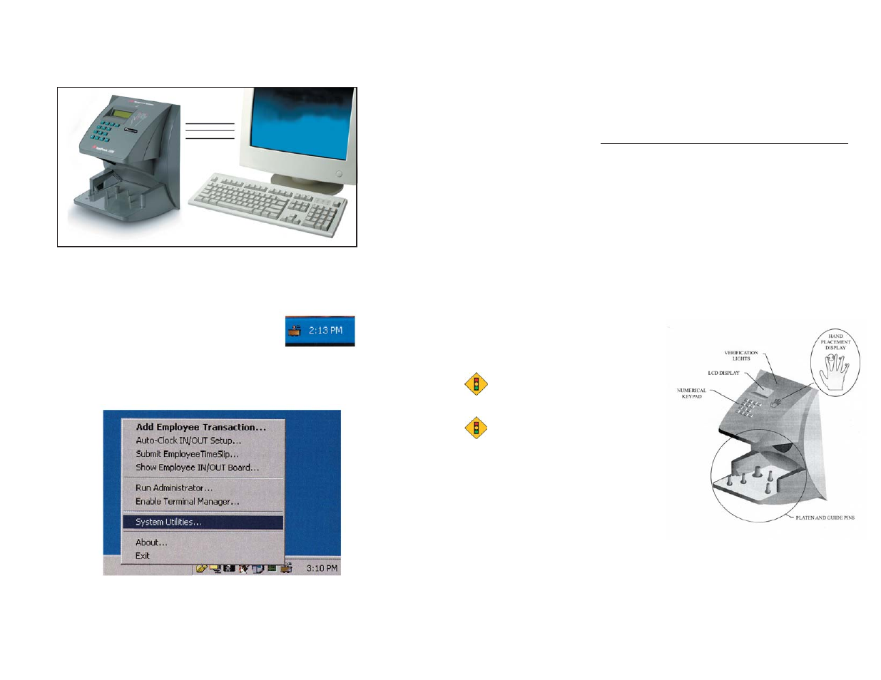 Activate the handpunch 1000 to pc communications, Enrolling employee for punch confirmation | Acroprint ATRx Biometric 1000 User Manual | Page 3 / 6