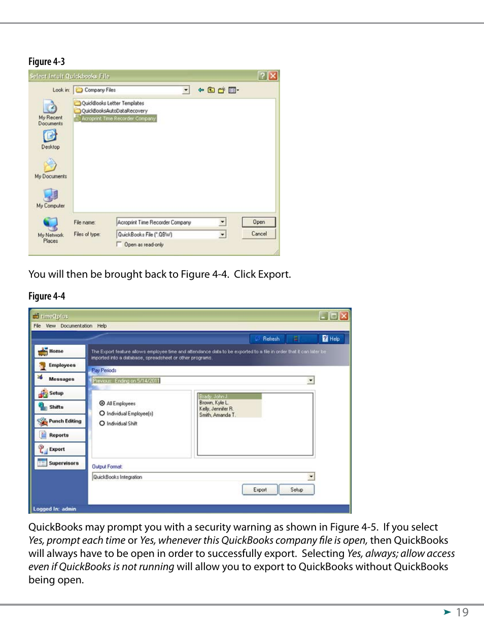 Acroprint QuickBooks Integration Instructions (software version 3.x) User Manual | Page 19 / 30
