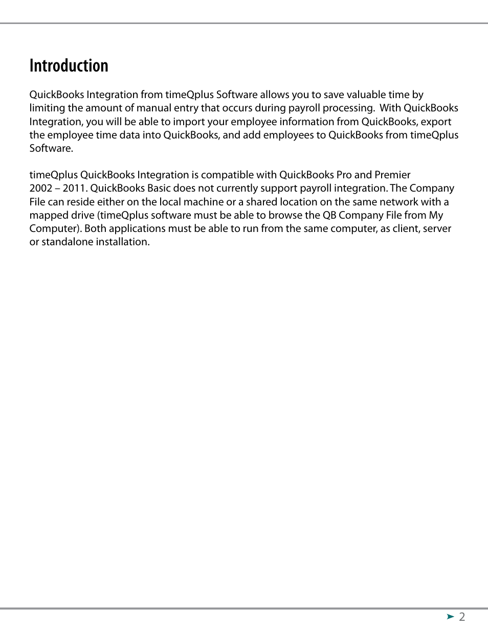 Introduction | Acroprint QuickBooks Integration Instructions (software version 3.x) User Manual | Page 2 / 30