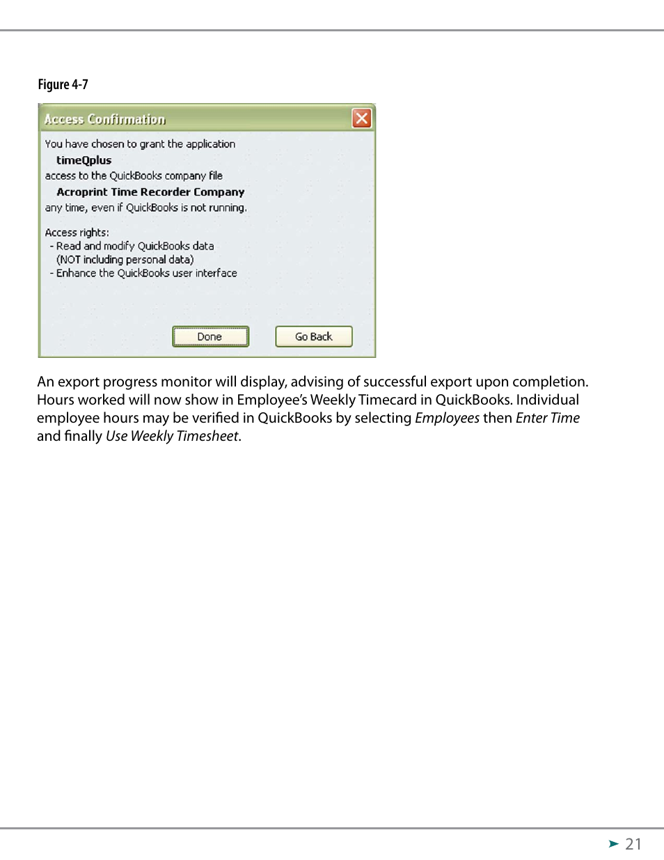 Acroprint QuickBooks Integration Instructions (software version 3.x) User Manual | Page 21 / 30