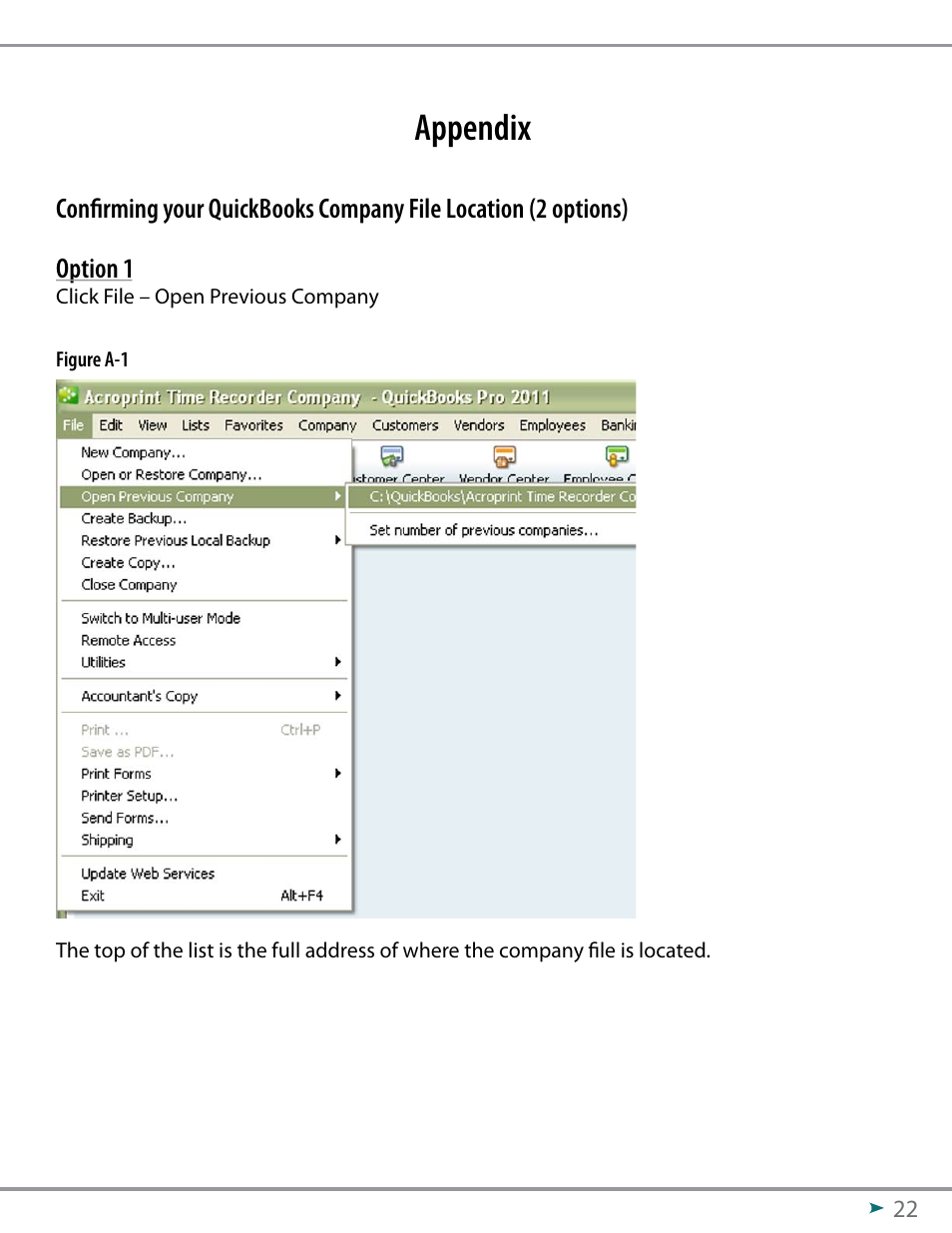 Appendix | Acroprint QuickBooks Integration Instructions (software version 3.x) User Manual | Page 22 / 30