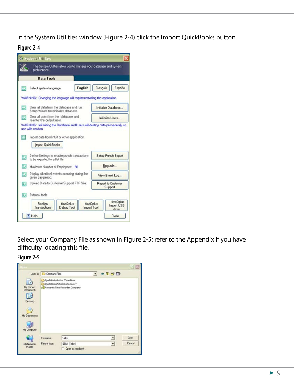 Acroprint QuickBooks Integration Instructions (software version 3.x) User Manual | Page 9 / 30