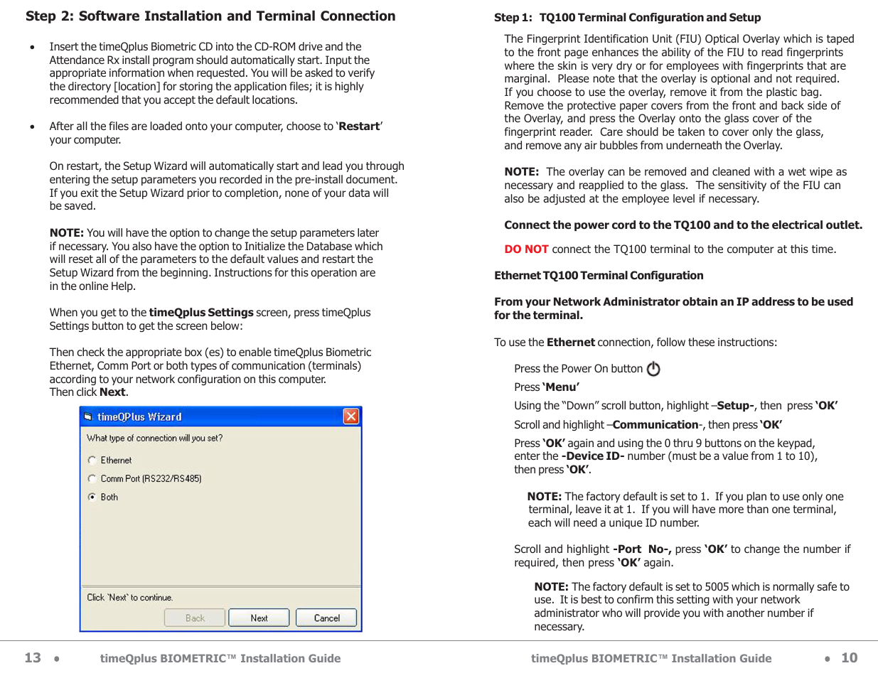 Acroprint timeQplus Biometric (V2) Installation User Manual | Page 11 / 24