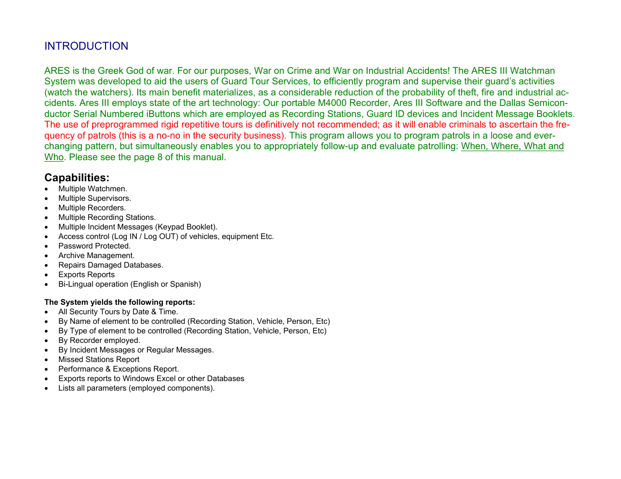 Acroprint ARES III User Manual | Page 2 / 31