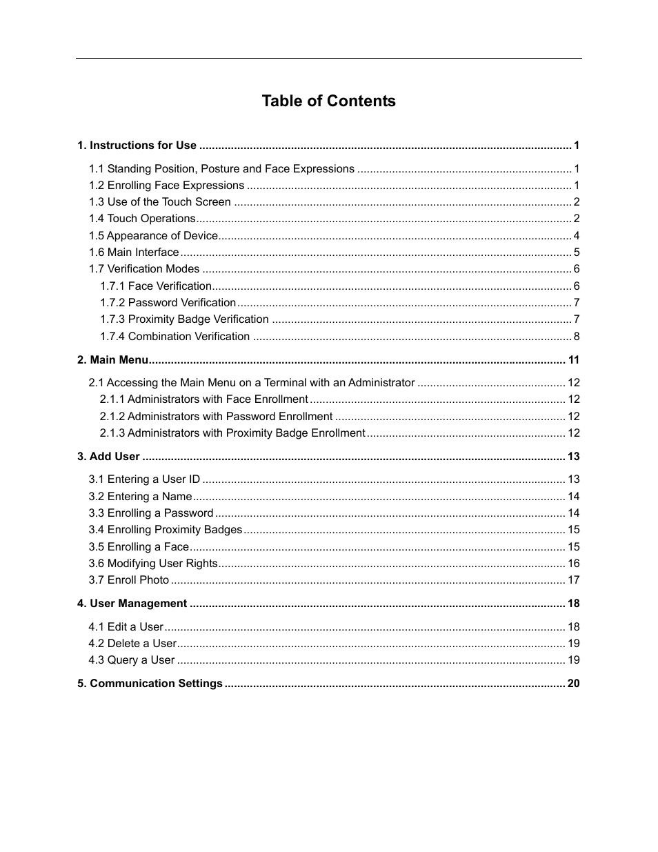 Acroprint TQ600F (software version 4.x and above) User Manual | Page 3 / 45