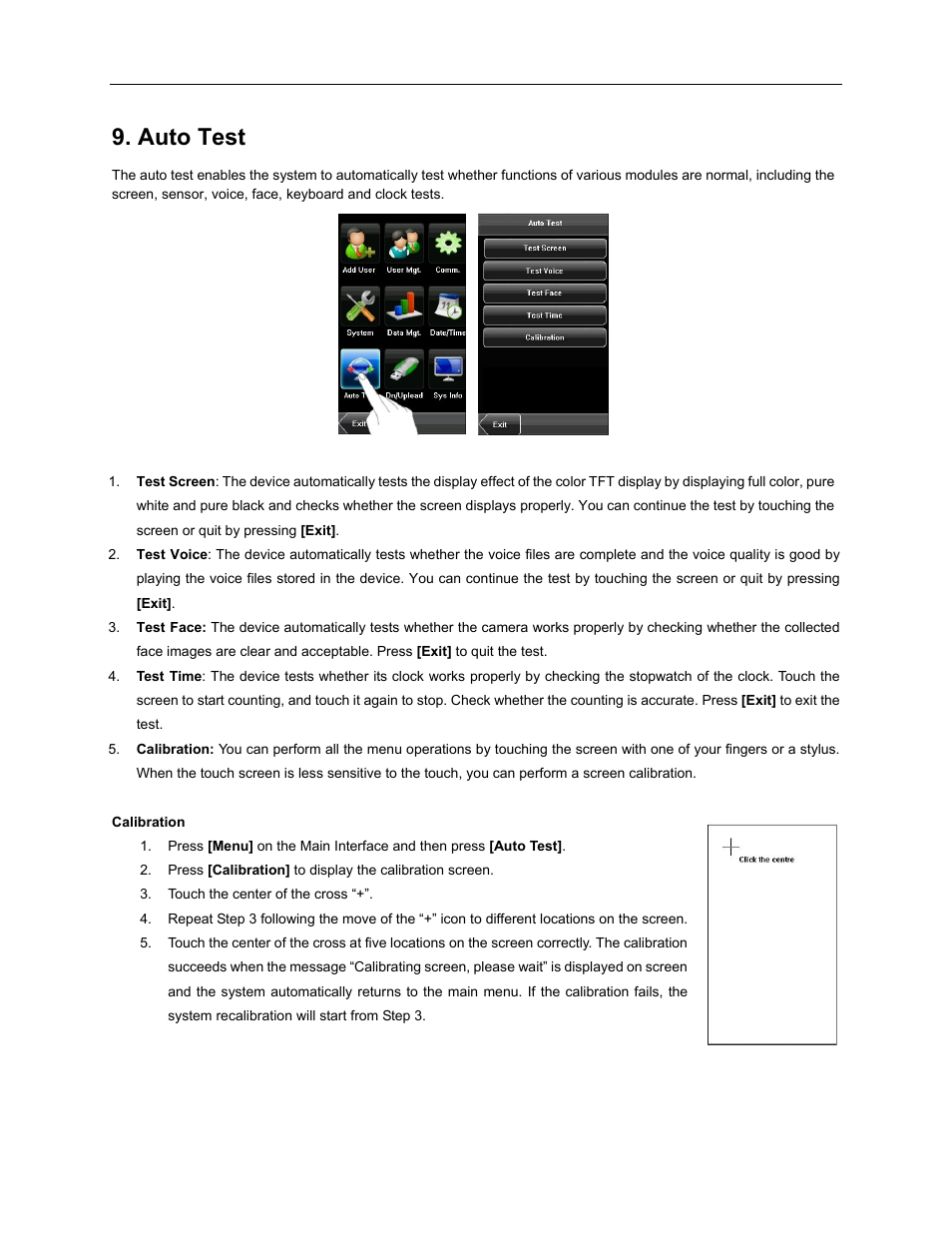 Auto test | Acroprint TQ600F (software version 4.x and above) User Manual | Page 39 / 45