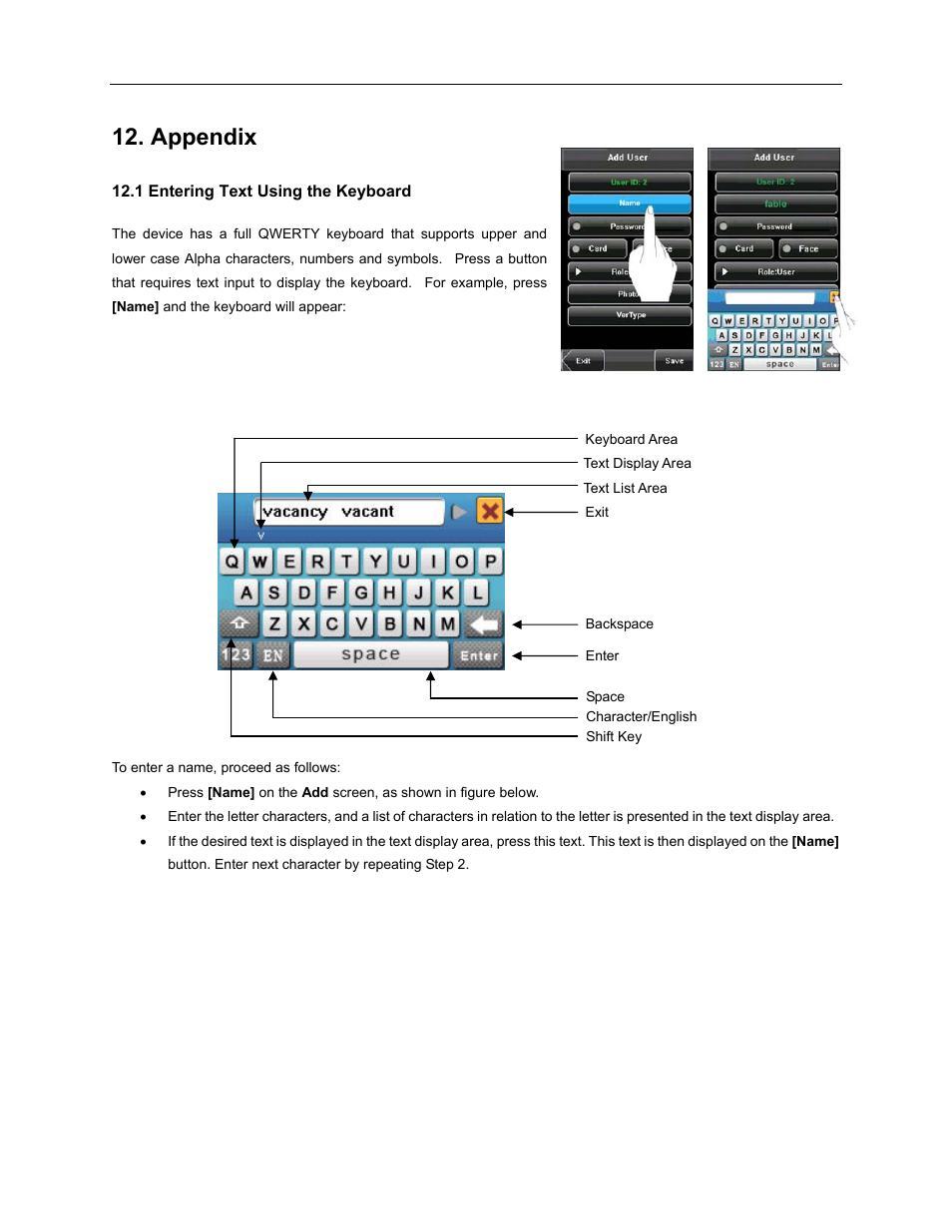 Appendix | Acroprint TQ600F (software version 4.x and above) User Manual | Page 42 / 45