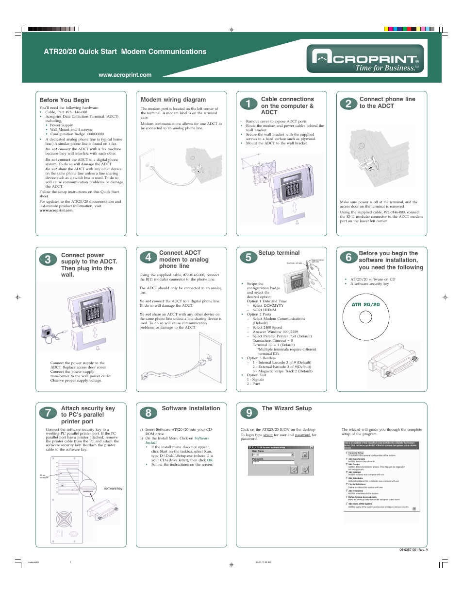 Acroprint ATR 20__20 User Manual | 1 page