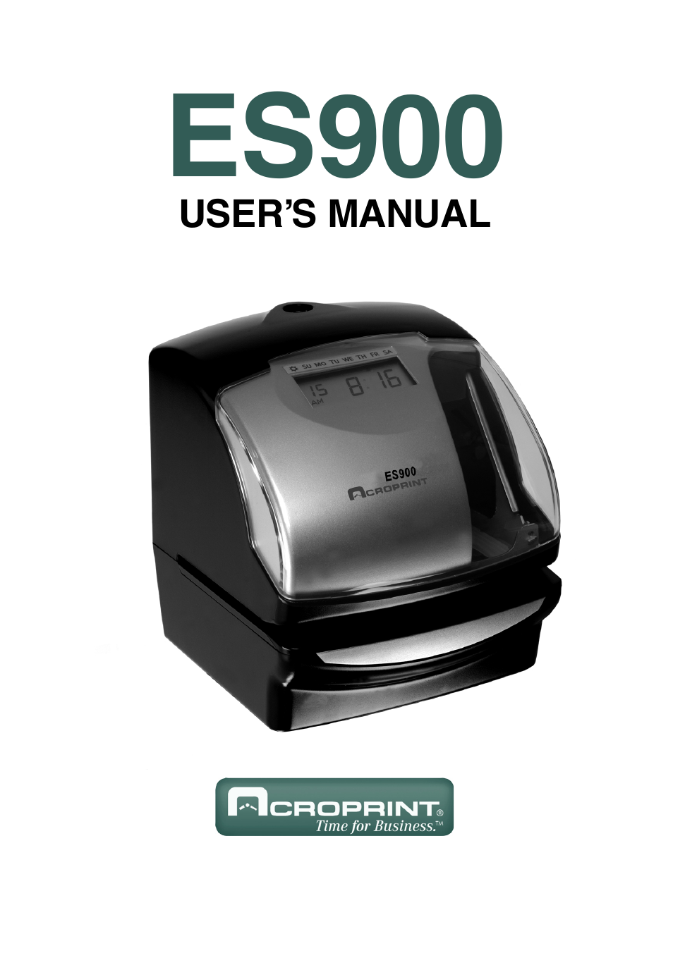 Acroprint ES900 Electronic Time Recorder User Manual | 80 pages