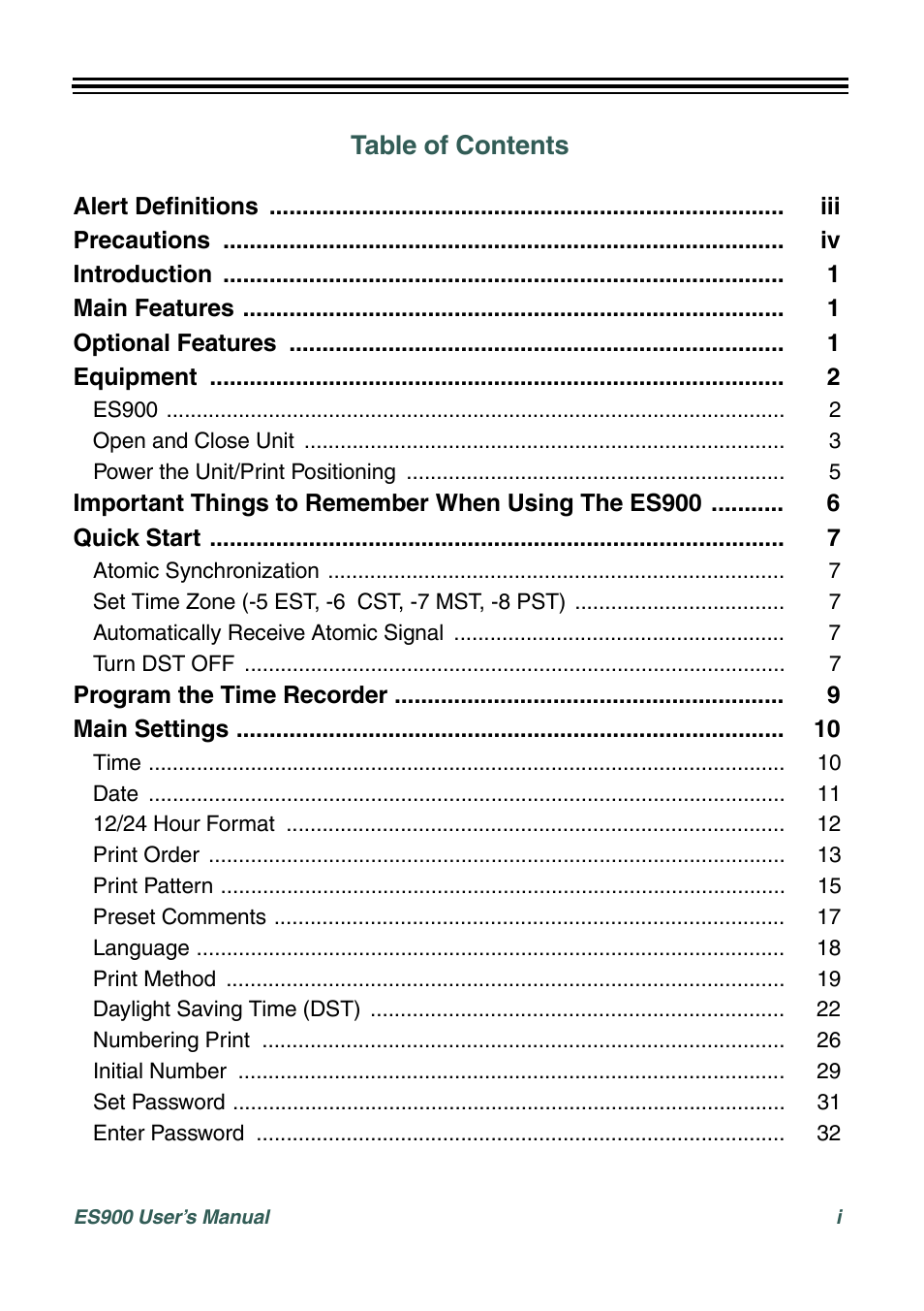 Acroprint ES900 Electronic Time Recorder User Manual | Page 3 / 80