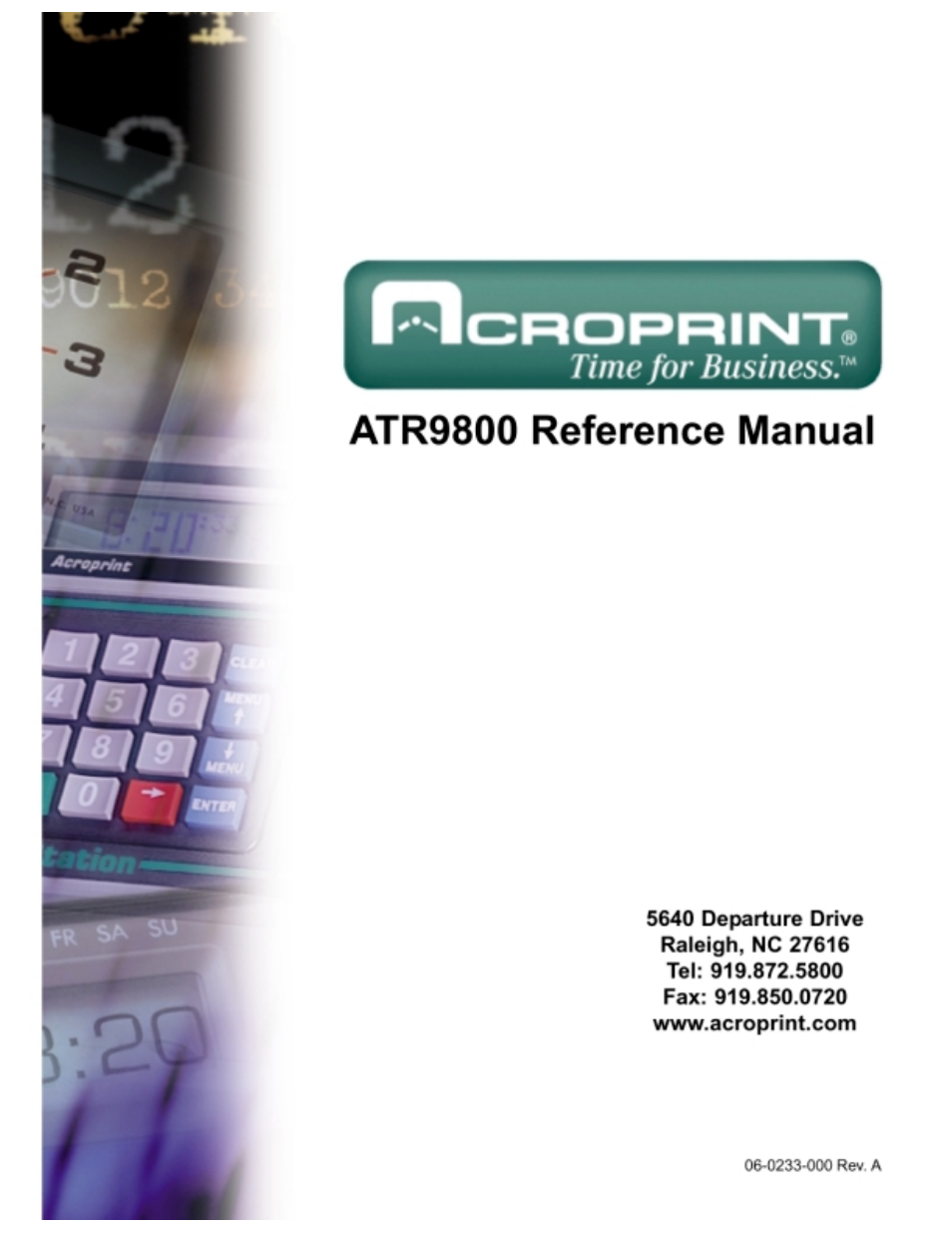 Acroprint ATR9800 User Manual | 68 pages