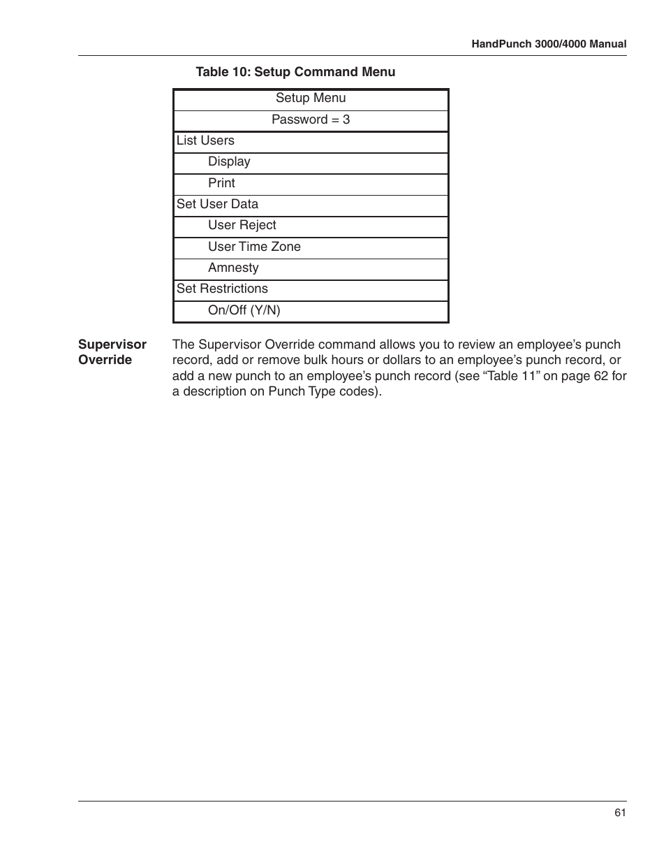Acroprint HandPunch 4000 User Manual | Page 63 / 101