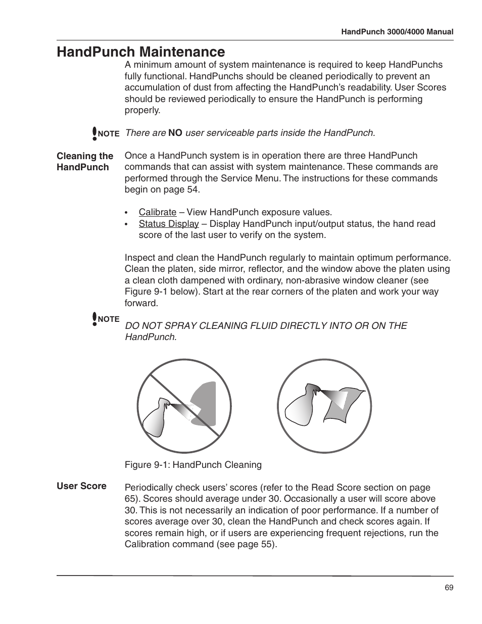 Handpunch maintenance | Acroprint HandPunch 4000 User Manual | Page 71 / 101