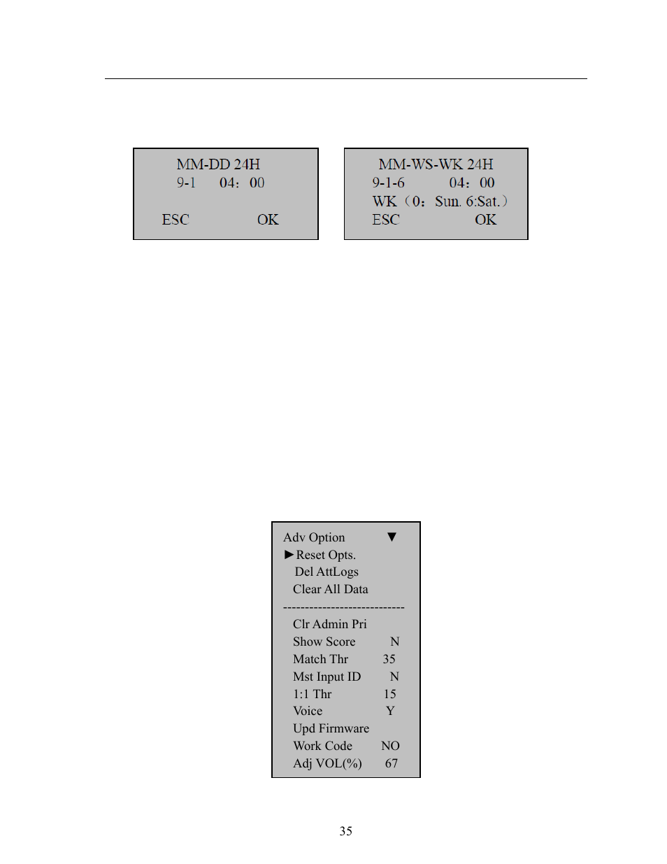 Mode 1 mode 2 | Acroprint TQ600 (software version 4.x and above) User Manual | Page 41 / 58