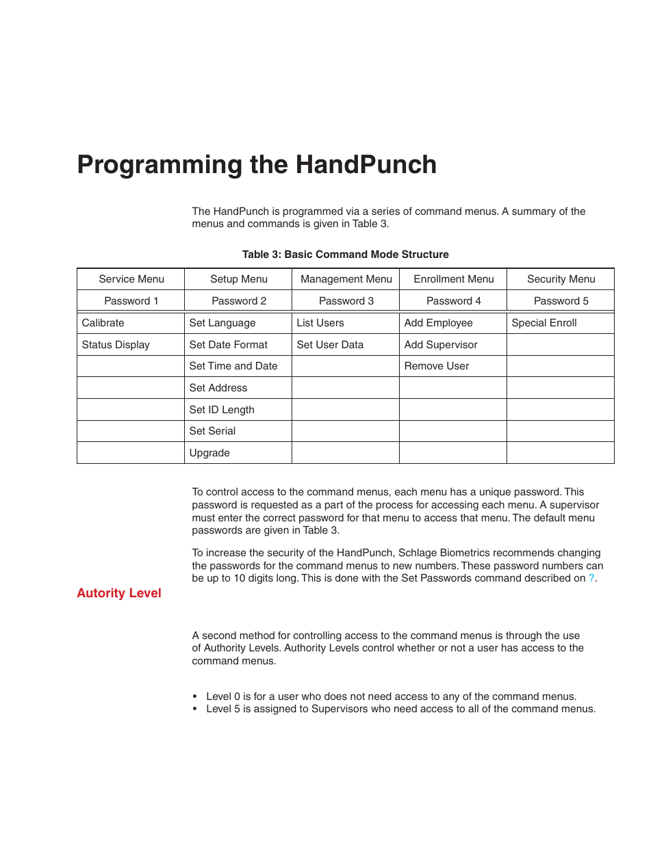 Programming the handpunch | Acroprint HandPunch 2000 User Manual | Page 27 / 62