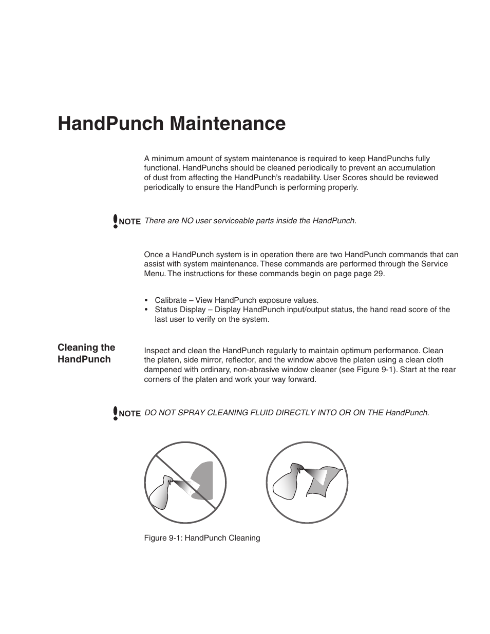 Handpunch maintenance | Acroprint HandPunch 2000 User Manual | Page 43 / 62