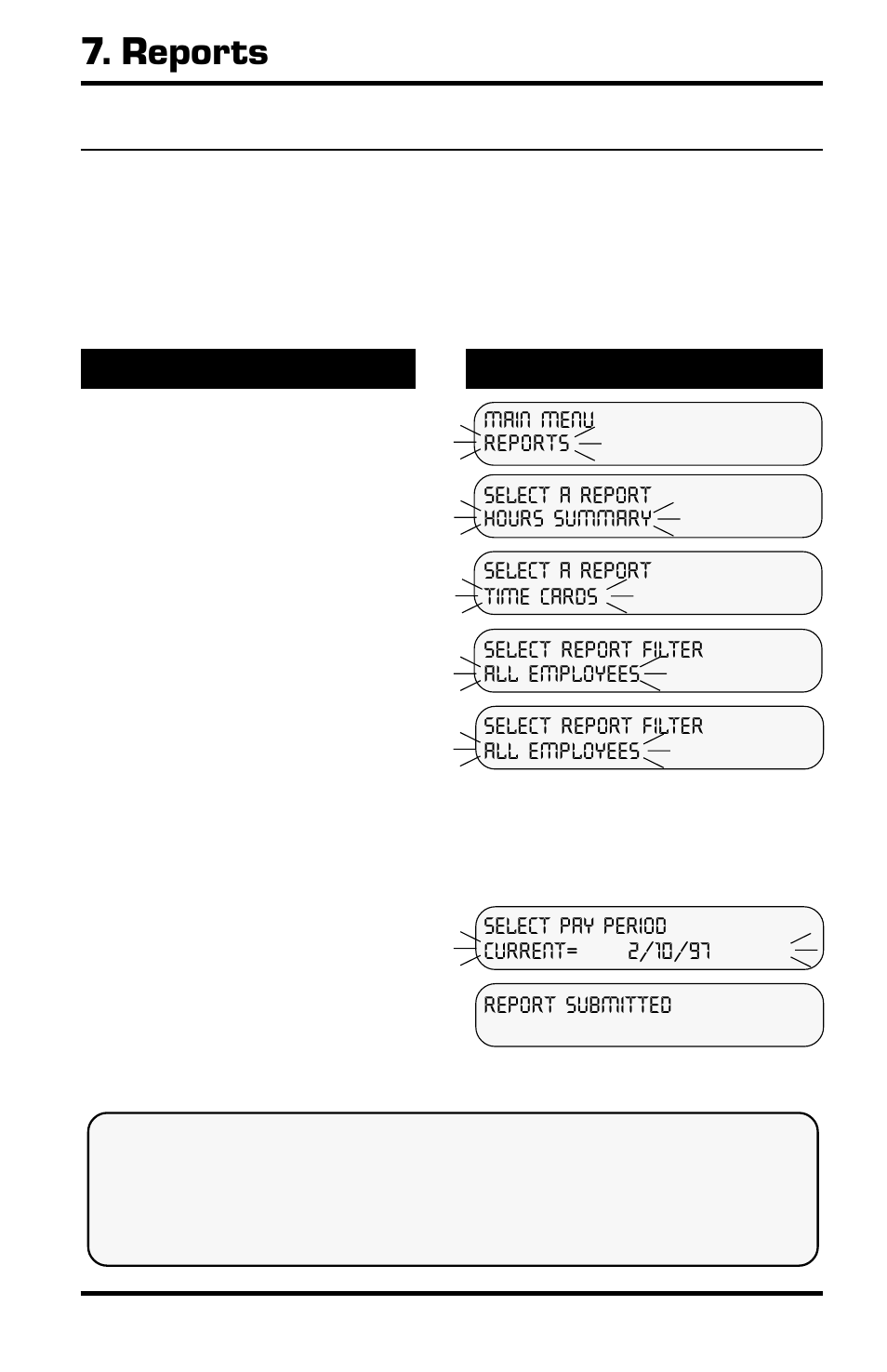 Reports, 1 time card | Acroprint Time Q User Manual | Page 36 / 60