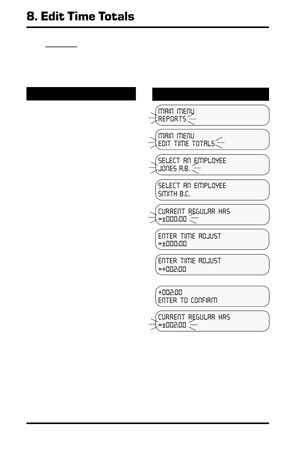 Edit time totals | Acroprint Time Q User Manual | Page 42 / 60