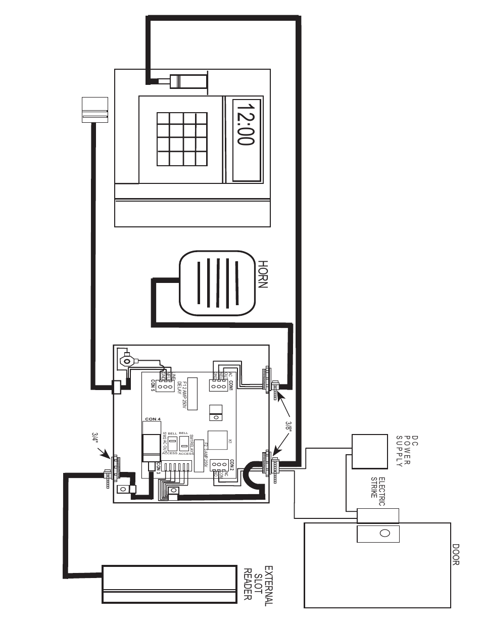 Horn, External slot reader, Door | Acroprint Relay Instructions User Manual | Page 2 / 2