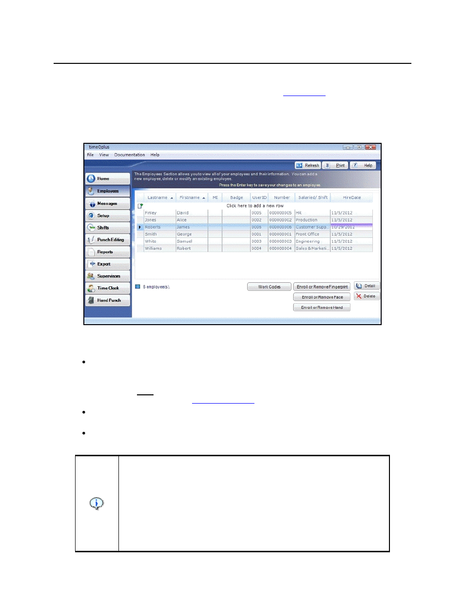Employees | Acroprint timeQplus (software version 4.x and above) User Manual | Page 11 / 88