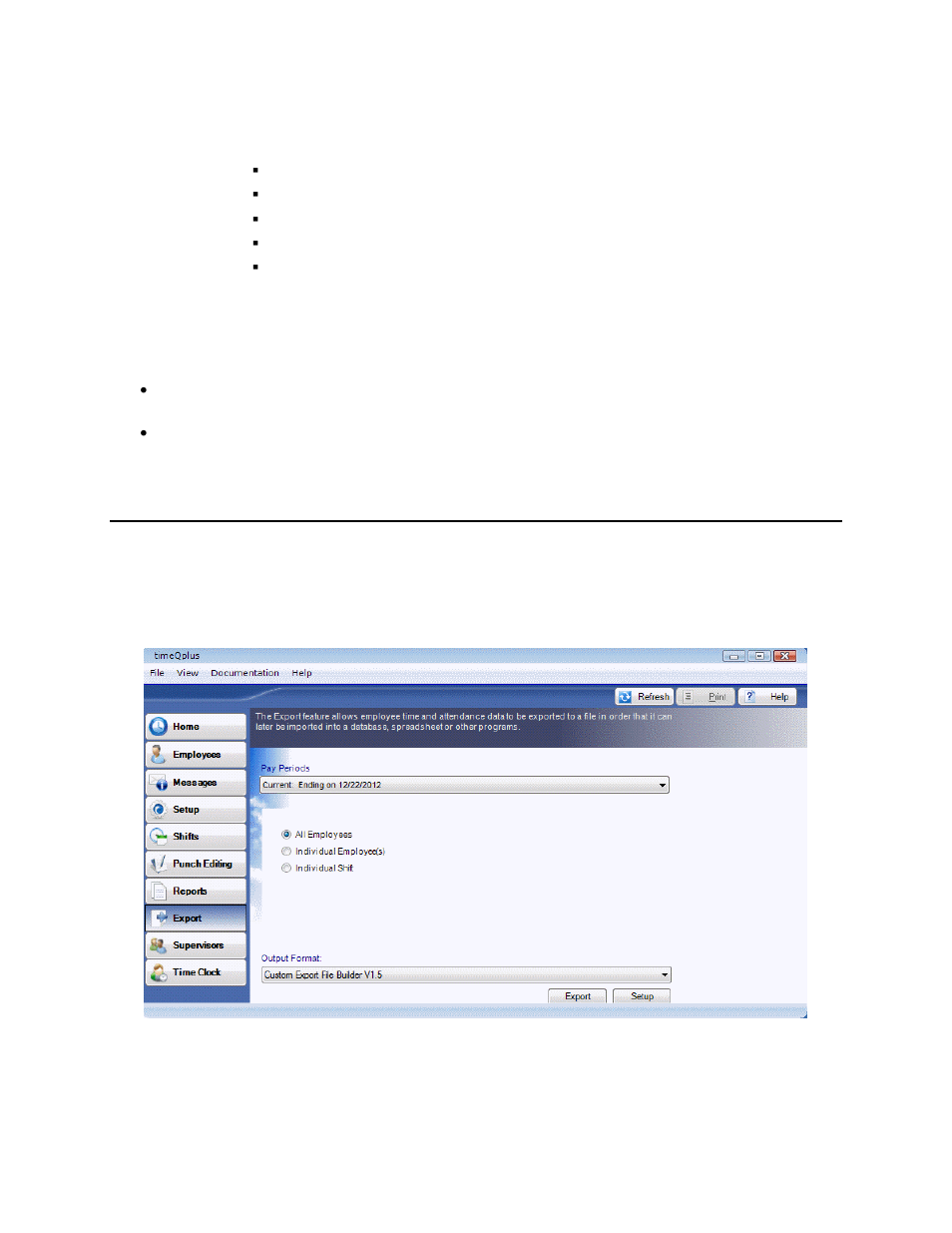 Export | Acroprint timeQplus (software version 4.x and above) User Manual | Page 33 / 88