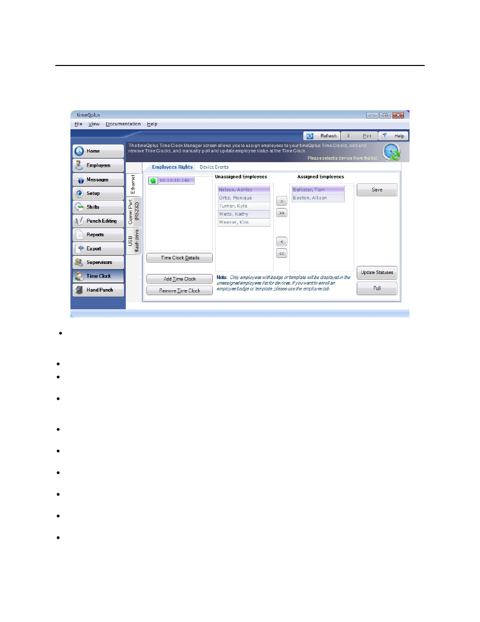 Time clock | Acroprint timeQplus (software version 4.x and above) User Manual | Page 54 / 88