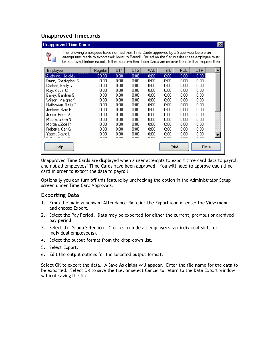 Acroprint Attendance Rx User Manual | Page 29 / 60