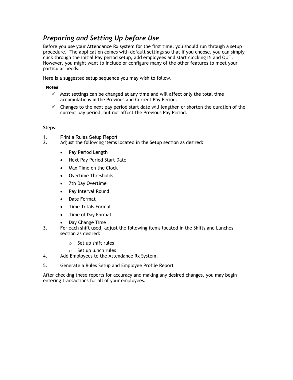 Preparing and setting up before use | Acroprint Attendance Rx User Manual | Page 4 / 60
