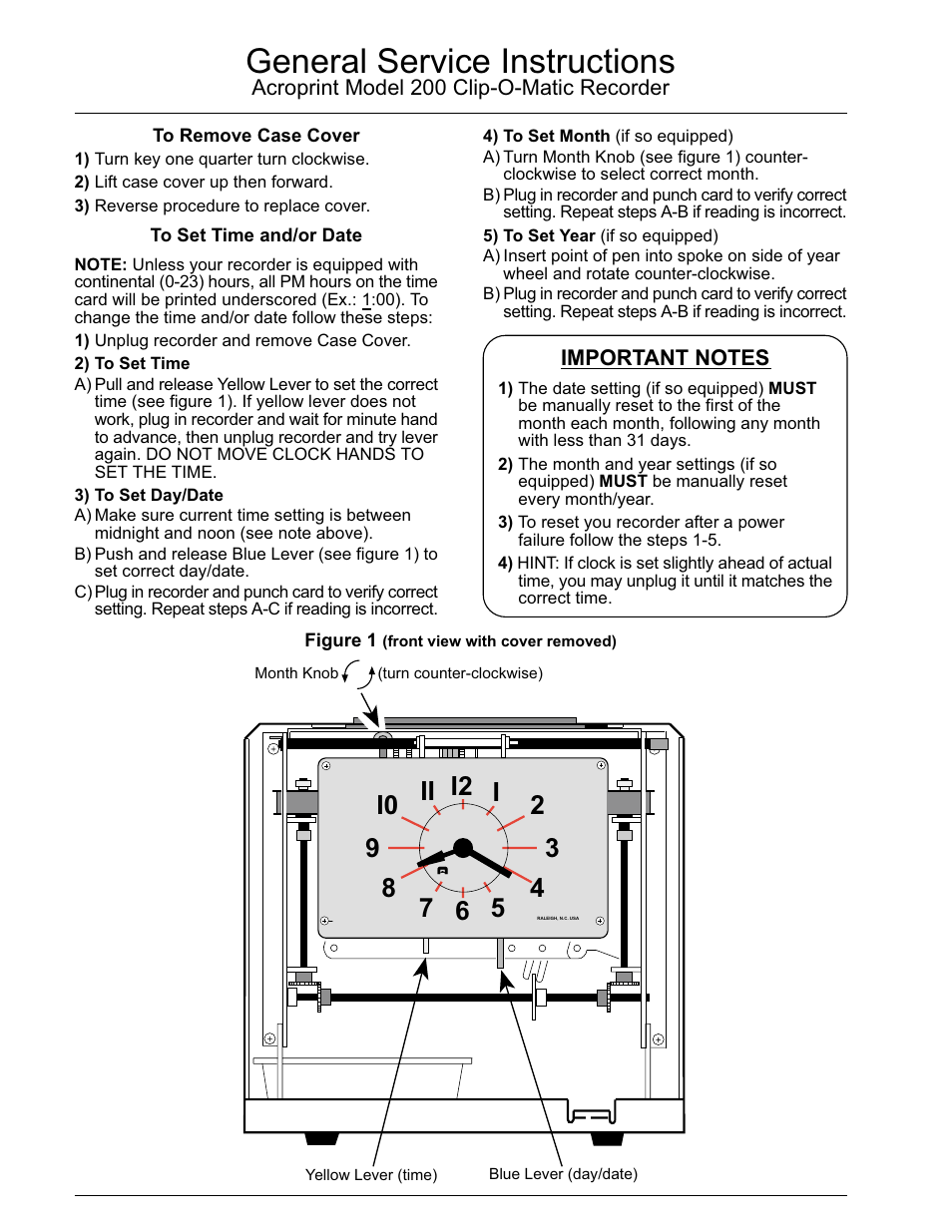 Acroprint 200 Clip-O-Matic User Manual | 4 pages