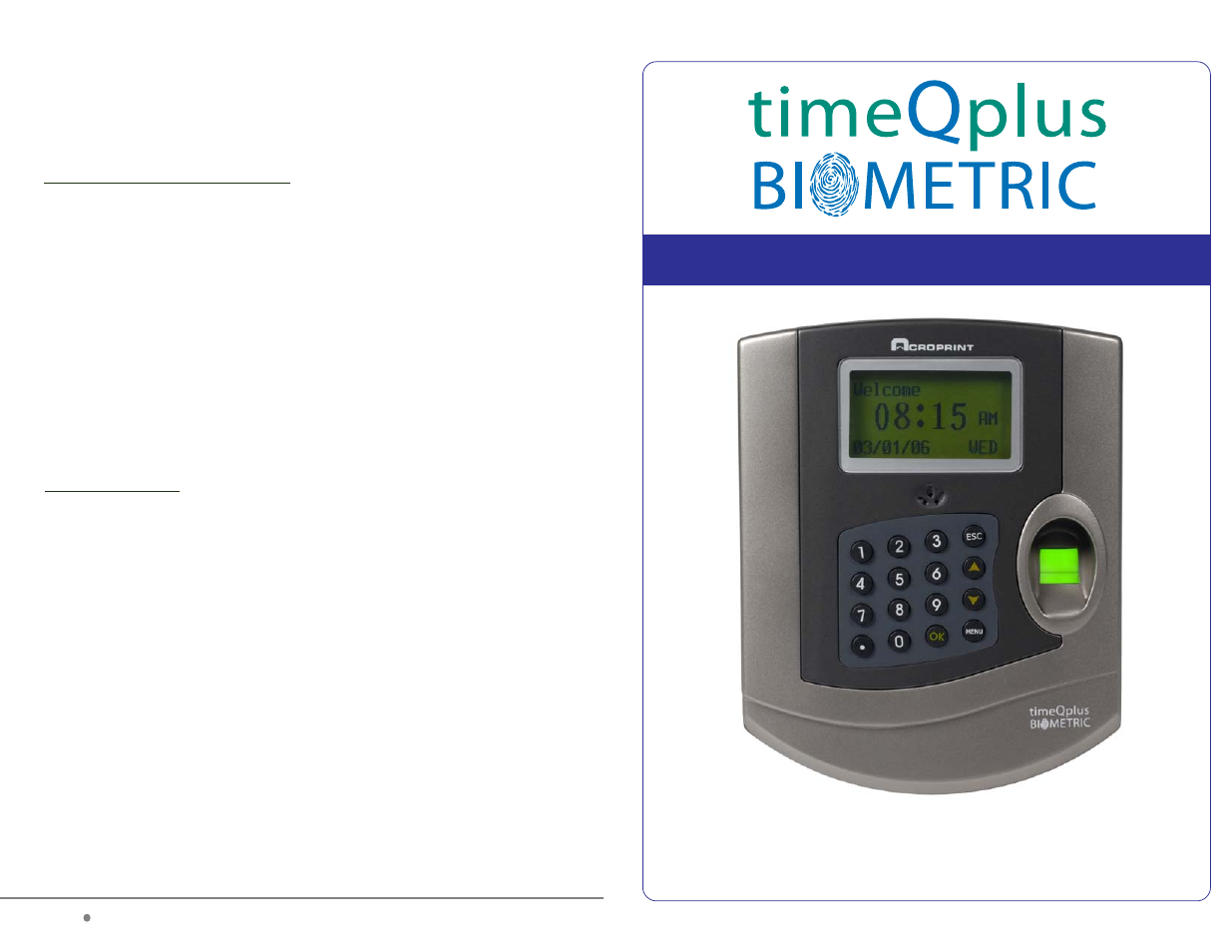 Firewall information, Tq100 terminal user manual | Acroprint timeQplus Biometric (V2) TQ100 Terminal User Manual | Page 44 / 44