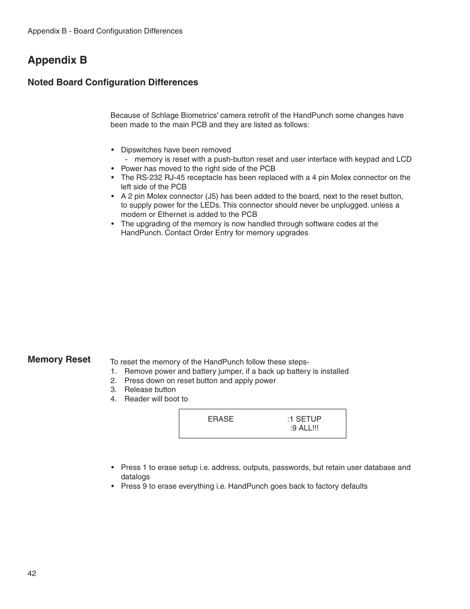 Appendix b | Acroprint HandPunch 1000 User Manual | Page 44 / 60